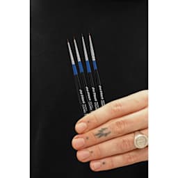 Da Vinci Micro Colineo Synthetic Kolinsky Sable Brushes - Set of 4, brushes being held