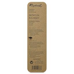 Raphaël Innovative Synthetic Kolinsky Travel Brush - Round, Size 4 (back of package)