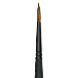 Raphaël Stradivarius Synthetic Kolinsky Sable Brush - Round, Size 3, Short Handle (close-up)