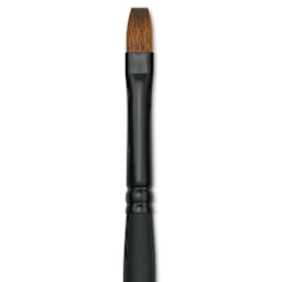 Raphaël Stradivarius Synthetic Kolinsky Sable Brush - Flat, Size 8, Short Handle (close-up)