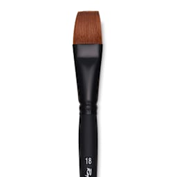 Raphaël Stradivarius Synthetic Kolinsky Sable Brush - Flat, Size 18, Short Handle, close-up