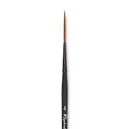 Raphaël Stradivarius Synthetic Kolinsky Sable Brush - Rigger, Size 4, Short Handle, close-up