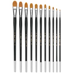Utrecht Synthetic Sablette Brushes - Long Handle, Filbert brushes 