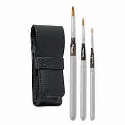 Escoda Chronos Synthetic Blend Travel Brushes - Set of 3, with included carrying case.