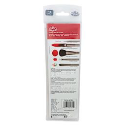 Royal & Langnickel Zen Synthetic Watercolor Brushes - Mop Variety, Set of 5, back of the packaging