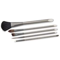 Royal & Langnickel Zen Synthetic Watercolor Brushes - Mop Variety, Set of 5, laid out