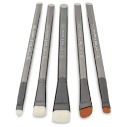 Royal & Langnickel Zen Watercolor Brushes - Scrubber, Short Handle, Set of 5
