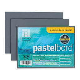 Ampersand Pastelbord Panel Pack - 5" x 7",  1/8" Profile, Gray, Pkg of 3