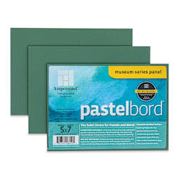 Ampersand Pastelbord Panel Pack - 5" x 7",  1/8" Profile, Dark Green, Pkg of 3