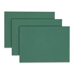 Ampersand Pastelbord Panel Pack - 5" x 7",  1/8" Profile, Dark Green, Pkg of 3 out of package