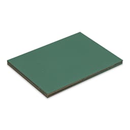 Ampersand Pastelbord Panel Pack - 5" x 7",  1/8" Profile, Dark Green, Pkg of 3 stacked side view