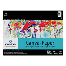 Canson Foundation Canva-Paper Pad - 12" x 16", White, 10 sheets