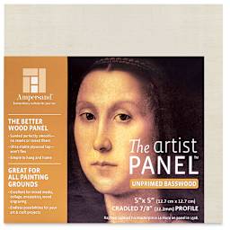Ampersand Value Series Artist Wood Panel - 5" x 5", 7/8" Cradle