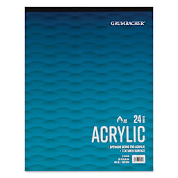 Grumbacher Acrylic Tapebound Pad - 11" x 14", 24 sheets, 140 lb front of pad