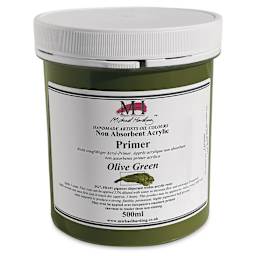 Michael Harding Non-Absorbent Acrylic Primer - Olive Green, 500 ml, Jar