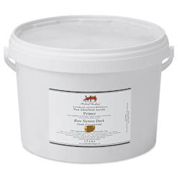 Michael Harding Non-Absorbent Acrylic Primer - Raw Sienna (Dark), 2.5 Liter, Bucket - front