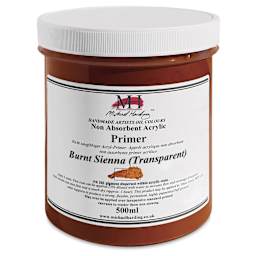 Michael Harding Non-Absorbent Acrylic Primer - Burnt Sienna (Transparent), 500 ml, Jar