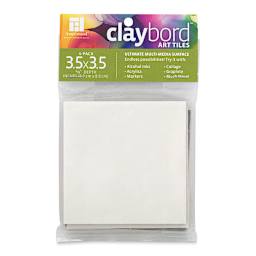 Ampersand Claybord Art Tiles - 3-1/2" W x 3-1/2" L x 1/8" D, Package of 4 (In packaging)