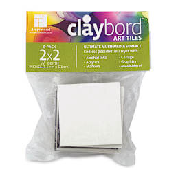 Ampersand Claybord Art Tiles - 2" W x 2" L x 1/8" D, Package of 8 (In packaging)