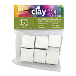 Ampersand Claybord Art Tiles - 1" W x 1" L x 1/8" D, Package of 24 (In packaging)