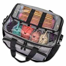 ArtBin Needleworks Project Bag - Grey (filled, top view, supplies not included)