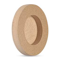 American Easel Cradled Round Birch Painting Panel - 6" Dia. x 7/8" D (Back, Angled view)