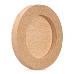 American Easel Cradled Round Birch Painting Panel - 12" Dia. x 7/8" D (Back, Angled view)