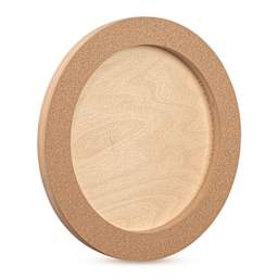 American Easel Cradled Round Birch Painting Panel - 14" Dia. x 7/8" D (Back, Angled view)