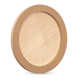 American Easel Cradled Round Birch Painting Panel - 16" Dia. x 7/8" D (Back, Angled view)