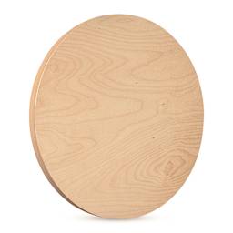 American Easel Cradled Round Birch Painting Panel - 18" Dia. x 7/8" D (Front, Angled view)