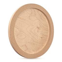 American Easel Cradled Round Birch Painting Panel - 18" Dia. x 7/8" D (Back, Angled view)