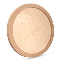 American Easel Cradled Round Birch Painting Panel - 24" Dia. x 7/8" D (Back, Angled view)