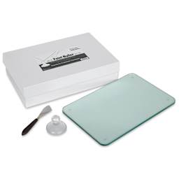 Paint Muller Set, contents laid out of packaging