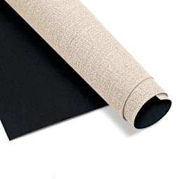 Blick Studio Black Cotton Canvas Roll - 72" x 6 yd close up of rolled end