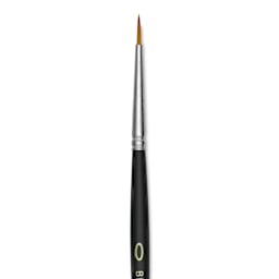 Blick Masterstroke Golden Taklon Brush - Round, Short Handle, Size 0 (close-up)