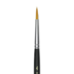 Blick Masterstroke Golden Taklon Brush - Round, Short Handle, Size 4 (close-up)