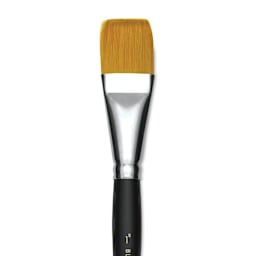Blick Masterstroke Golden Taklon Brush - Flat, Short Handle, Size 1" (close-up)