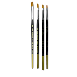 Blick Masterstroke Golden Taklon Brushes - 4 Filberts shown upright