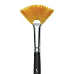 Blick Masterstroke Golden Taklon Brush - Fan, Short Handle, Size 6 (close-up)