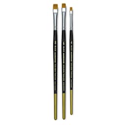 Blick Masterstroke Golden Taklon Brushes - 3 Chisel Blenders shown upright
