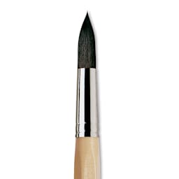 Da Vinci Petit Gris Pur Blue Squirrel Brush - Round, Short Handle, Size 30 close up