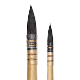 Da Vinci Petit Gris Pur Blue Squirrel Brush - 5358 Quill, Set of 2, close-up