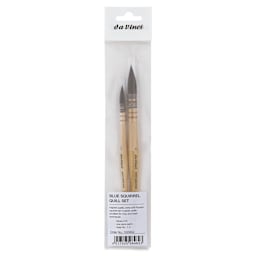 Da Vinci Petit Gris Pur Blue Squirrel Brush - 5358 Quill, Set of 2, inside of the packaging