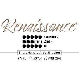 Renaissance Red Sable short handle brush chart for watercolor, acrylic and oil paints