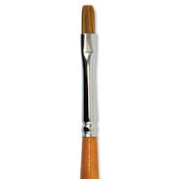 Silver Brush Golden Natural Brush - Shader, Short Handle, Size 4 close up
