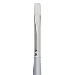Silver Brush Silverwhite Synthetic Brush - Bright, Short Handle, Size 4 close up