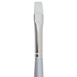 Silver Brush Silverwhite Synthetic Brush - Bright, Short Handle, Size 8 close up