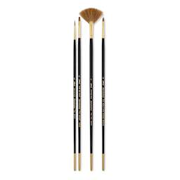 Silver Brush Renaissance Red Sable Brush Set - Set of 4 shown upright
