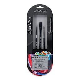 Silver Brush Black Velvet Watercolor Brush Set - BLICK Exclusive, Set of 3 (front of package)