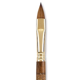 Escoda Reserva Kolinsky-Tajmyr Sable Brush - Closeup of Filbert, Short Handle, Size 10